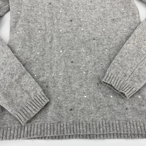 Benedetta B top women's small gray merino wool cashmere dot long sleeve - Picture 3 of 7